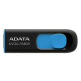 Memoria USB Adata UV128 64 GB 3.2 Color Negro-Azul (AUV128-64G-RBE)