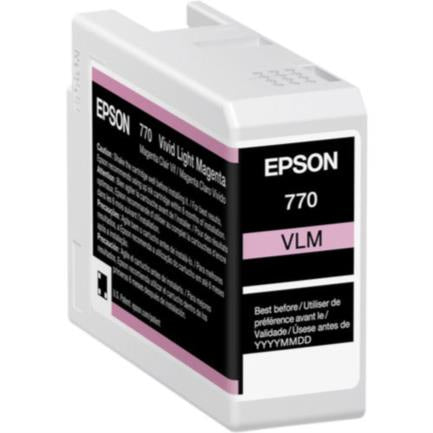 Tinta Epson UltraChrome PRO10 T770 25ml Color Magenta Claro (T770620)