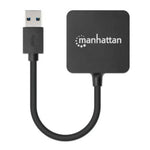 Mini Hub Manhattan USB 3.0 Alta Velocidad 4 Puertos Color Negro (162296)