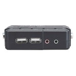 Switch KVM Manhattan Compacto 2 Puertos Desktop USB 2:1 Cables+Audio Color Negro (151252)