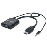 Convertidor Manhattan HDMI/VGA con Audio Color Negro (151559)
