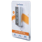 Hub Manhattan USB 3.0 Superspeed 4 Puertos Color Aluminio