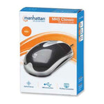 Mouse Manhattan Óptico Clásico MH3 USB 1000dpi Color Negro-Plata
