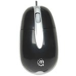 Mouse Manhattan Óptico Clásico MH3 USB 1000dpi Color Negro-Plata