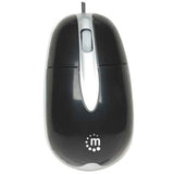 Mouse Manhattan Óptico Clásico MH3 USB 1000dpi Color Negro-Plata