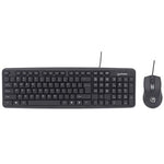 Kit Teclado y Mouse Manhattan Óptico Cableado 1000 ppp Color Negro (178464)