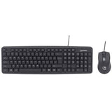 Kit Teclado y Mouse Manhattan Óptico Cableado 1000 ppp Color Negro (178464)