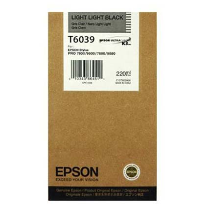 TINTA EPSON STYLUS GRIS LIGHT PLOTTER PRO 7800/9800 220ML (T603900)