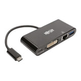 Adaptador Multipuerto Tripp Lite USB-C/Dvi/USB-A/GbE Carga PD Color Negro (U444-06N-DGUB-C)