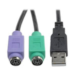 Adaptador USB Tripp Lite USB a PS-2 Teclado y Mouse (AM a 2x Mini-Din6H) (U219-000-R)
